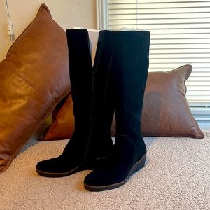 AEROSOLES Binocular HEEL REST Tall Boot 
BLACK FAUX SUEDE
UPC: 0825076759467